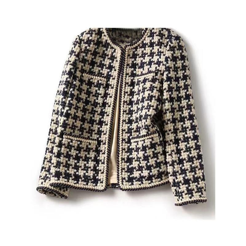 Women's Clothing Wool tweed jacket spring and autumn short style fashionable_ecoleips.com