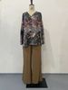 Aria Basics Aria Basics 2024 European And American Spring Fashion New Hand-painted Printed Shirt Top Wide-leg Pants Two-piece Set Women's_ecoleips.com