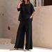 Women's Casual Two-Piece Set - Stylish & Comfortable Trousers Outfit For Work & Leisure Breathable Polyester Fabric_ecoleips.com