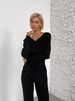 Women's Clothing Sexy Off Shoulder Bat Sleeves V Neck Fashionable Knitted Sweater Two Piece Fashion Suit_ecoleips.com