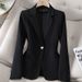 Women's Clothing Women's Off White Sophisticated Casual Blazer Korean Style Fitted Waist Blazer For Autumn For Formal & Casual_ecoleips.com
