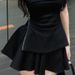 Summer Hot Girl Two-Piece Set Women Fashion Sexy Zipper Split Tube Top + High Waist Puff Skirt Pants_ecoleips.com
