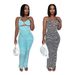 Women's European American Style Lace-Up Cropped Top Slim Fit Pencil Pants Two-Piece Set Jacquard Stripe Pattern_ecoleips.com