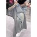 Slim Fit Stretch Straight Jeans For Women – Bluish High-Waisted Floor-Length Denim Pants With Embroidery (XS-3XL)_ecoleips.com