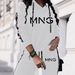 Women's Clothing American Style Autumn Winter Fashion Casual Holiday Hooded Letter Print Two Piece Set Long Sleeved Pants_ecoleips.com