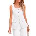 Aria Basics 2026 European And American Cross-border New Women's Innerwear High-end Sleeveless Blazer Vest Elegant Casual Square-neck_ecoleips.com