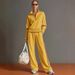 Women's Color Block Sportswear Set Casual European American Style Stand Collar Sweatshirt And Wide Leg Pants Two-Piece Outfit for Summer_ecoleips.com