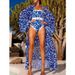 Women’s Clothing new fashion printed one piece swimsuit female long sleeved blouse French retro hot spring swimsuit_ecoleips.com