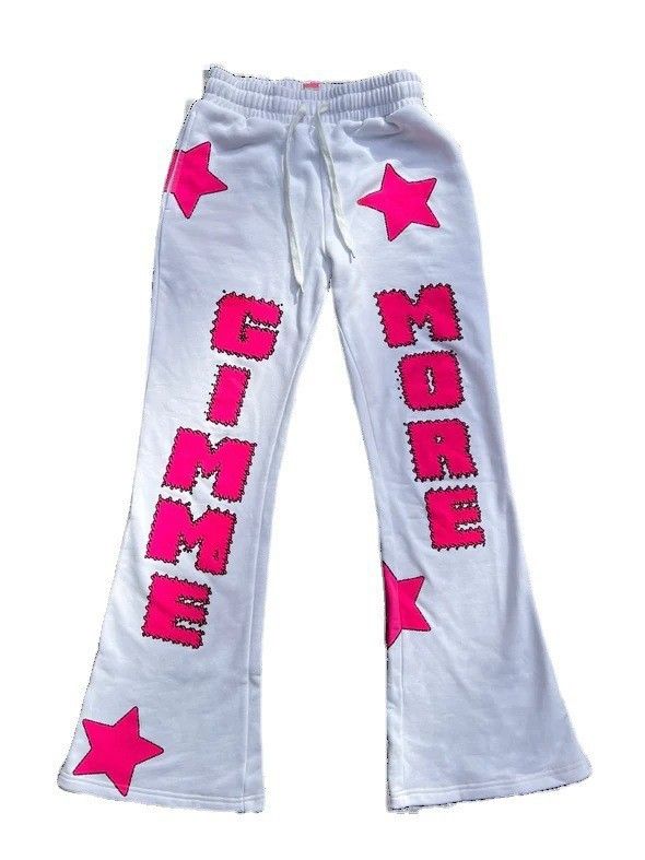 Women's Clothing Street Dance Individual Street Casual Pants Women's Sweatshirt Spring And Summer Loose Drape Printed Wide Leg Sports Trousers_ecoleips.com