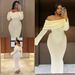 Women's Clothing Slim Fitting Long Sleeved Off-Shoulder Dress Style Women's Sexy Long Dress For Formal & Casual For Women_ecoleips.com