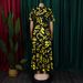 C8619 Cross-Border Women's Fashion 2025 New Fashionable Elegant Lace-Up African Print Short Sleeve Flared Export Dress_ecoleips.com