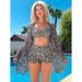 Women's Plus Size Floral Print 3-Piece Swimsuit Set Long Sleeve Rash Guard Swimwear Quick Dry Uv Protection Conservative Design_ecoleips.com