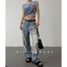 Women's Clothing High Street Hip Hop Ripped Old Retro High Street Jeans_ecoleips.com