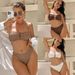 Women's Clothing Modern Stripe Bikini Set Two-Piece Swimsuit Trendy Color Block Beachwear For Women_ecoleips.com