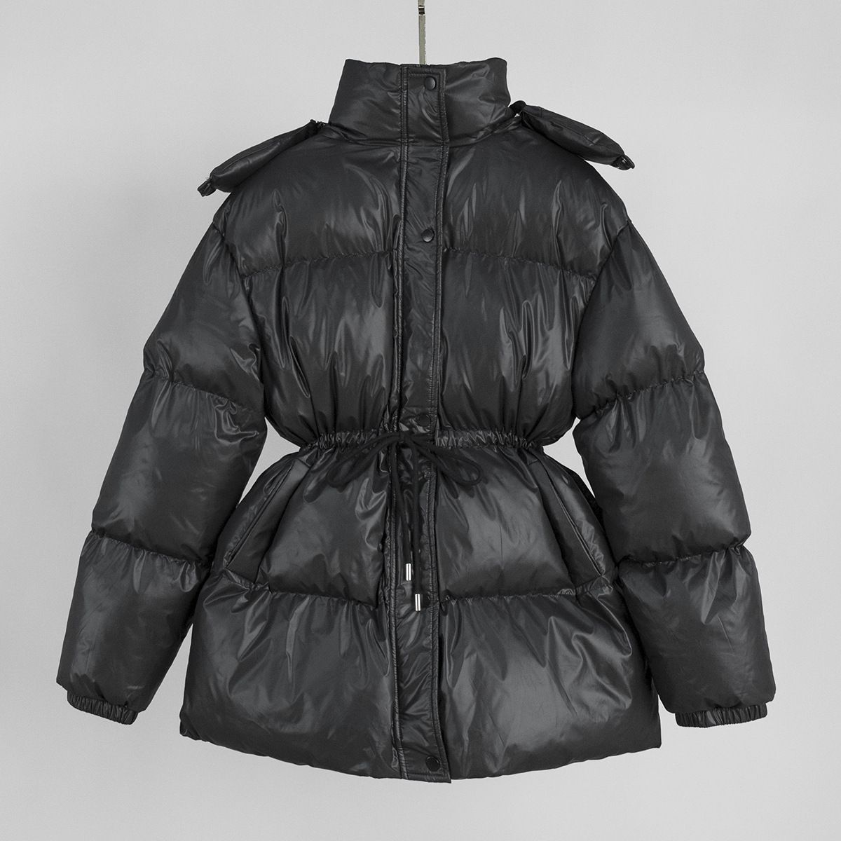 Adjustable Drawstring Hooded Puffer Jacket – Women’s Slim-Fit Winter Coat | Cozy & Stylish Quilted Outerwear_ecoleips.com