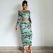 2025 Summer New Fashion Long Sleeve Off-Shoulder T-Shirt Slim Fit Bodycon Skirt Set For Women_ecoleips.com