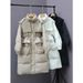 90 White Duck Down Jacket Women 2025 Winter New Korean Style Loose Over-the-Knee Mid-Length Fashion Thickened Coat Tide_ecoleips.com