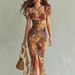 Spring Floral Wrap Dress V-Neck Ruffle Hem Casual Party Women's Dress Elegant Waist-Defining Belt Date Nights Brunch XS-XXL_ecoleips.com