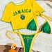 Slim Fit Two Piece Swimsuit Cross Border Foreign Trade Short Sleeved Printed Design Sexy Bikini Three Piece Set 2025_ecoleips.com