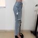 Women's Streetwear Distressed Denim Pants – Oversized Relaxed Fit, Multi-Pocket Patchwork, Washed Light Blue Jeans For Urban Fashion (S-XXL)"_ecoleips.com