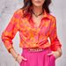 Women's Loose Fit Shirt Spring Autumn Elegant Printed Cardigan Long Sleeve Blouse_ecoleips.com