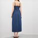 Women's Sleeveless Denim Dress Mid-Calf Length A-Line Jean Dress With Spaghetti Straps For Summer Casual Vintage Y2K Clothes_ecoleips.com