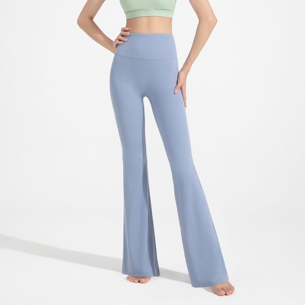 Women's Clothing Antibacterial Wide Leg Yoga Pants High Waist Hip Lifting Flared Pants Nude Running Loose Flared Pants_ecoleips.com