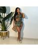 New Spring And Summer Women's Camouflage Irregular Top Multi-Pocket Sexy Leg-Exposing Short Skirt Set_ecoleips.com