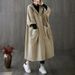 Women's Clothing New Style Literary Loose Large Size Over The Knee Long Large Pocket Windbreaker Jacket Women Hooded Commuting Leisure_ecoleips.com
