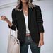 Versatile Long Sleeve Blazer For Women - Solid Color Casual Blazer With Notch Lapel, Single Button Closure, Lightweight Polyester-Spandex Blend_ecoleips.com