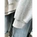 Real Shot Of Foreign Trade White Gray Half-zip Long-sleeve Sweatshirt Women, Thin Loose Polo Collar Top For Spring And_ecoleips.com
