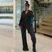 Women's Clothing Autumn And Winter Fashion Pleated Loose Sexy Deep V Neck Single Breasted Long Sleeved Shirt Suit_ecoleips.com