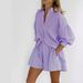 European And American Style Jacquard Shirt 2024 Autumn Winter Women's Striped Puff Sleeve Shorts Commuter Design Casual_ecoleips.com