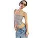 Women's Trendy Street Style Sexy Strapless Vest Top with Sparkling Back Tight Fit New 2026_ecoleips.com