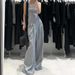 Suitable For All Seasons UMA WHITE Guangzhou Thirteen Factories Run Deng 2025 Spring New Casual For Women Tencel Mixed Linen Wide-leg Long Pants_ecoleips.com