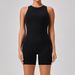 Women's Nude Short Tight Yoga Jumpsuit European American Style Cross Border Sports Fitness Running Clothing_ecoleips.com