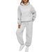 Women's Clothing Casual Sports Sweatshirt Set Drop Shoulder Sleeves Fashion All Match Leggings Home Pants_ecoleips.com