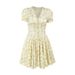 Women's Clothing Floral V-Neck Slim Fit Dress Fashionable Short Skirt Summer New_ecoleips.com