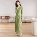 Autumn Women's French Retro Temperament Print Slimming Slim Long Sleeve Dress Skirt Wholesale_ecoleips.com