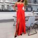 Women's clothing women's fashion sexy small V-neck tube top casual pants slit slim jumpsuit_ecoleips.com