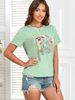Graphic Tees For Women Casual Short Sleeve Round Neck Vintage Boho Style Floral T Shirts Wildflowers Cottagecore Tshirt Tops_ecoleips.com