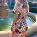 European And American Cross-Border INS New V-Neck Three-Dimensional Flower Bodycon Lantern Sleeve Dress Sexy_ecoleips.com