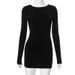 K24DS345 European And American Style Cross-border Women's Clothing, New Summer Fashion Solid Color Round Neck Backless_ecoleips.com