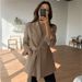 Women's Clothing Women's High-End Versatile Belted Casual Blazer Style Mid-Length Spring/Autumn Outerwear For Women_ecoleips.com