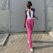Women's High-Waisted Hollow out Straight Leg Tapered Slim Fit Leather Pants Summer Fashion Trend European American Style_ecoleips.com