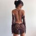 2021 Spring New Women's Fashion Halter Neck Flared Sleeve Sexy Backless Slim Fit Bodycon Dress_ecoleips.com