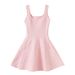 Women's Clothing Spring And Summer New French Style Small Fragrance Square Neck Temperament Pink Gentle Age Reducing Knitted Dress For Women_ecoleips.com
