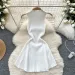 2025 New Summer Elastic Simple Style Sweater Dress Sleeveless Half High Collar Sundress Fashion Knitted A Line Ladies Mini Dress_ecoleips.com