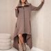 Women's Long Hooded Sweatshirt Dress Style Slimming A-Line Skirt Loose Versatile Autumn Winter Clothing_ecoleips.com