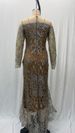 Voya 2026 Spring New Style European American Foreign Trade Women's Clothing Gold-Embossed Long-Sleeve Slim-Fit Dress_ecoleips.com